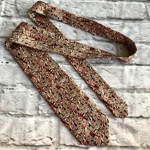 Emilio Pucci Firenze Funky Brown Printed Silk Tie